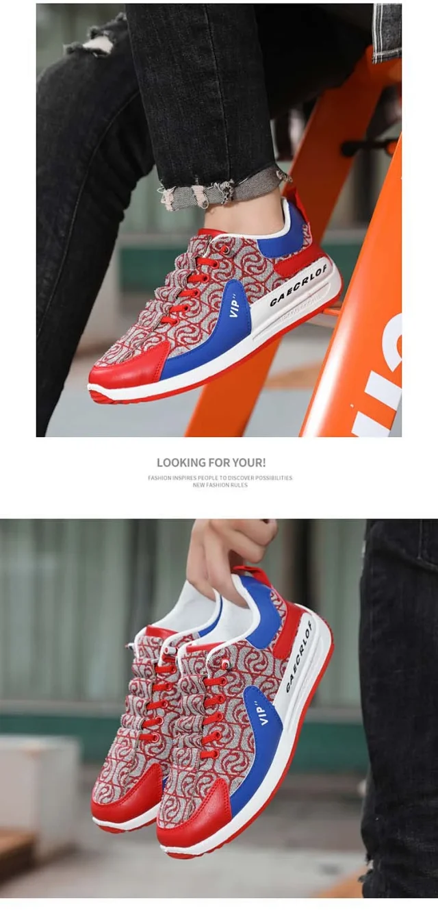 Men's Bear Canvas Viral Comfort Sole Patchwork Sneakers Detail