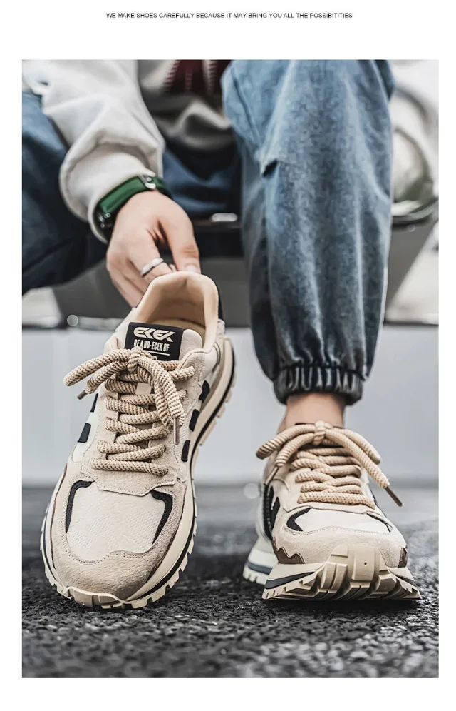 2025 Men's Spring Leather Dad Sneakers Detail