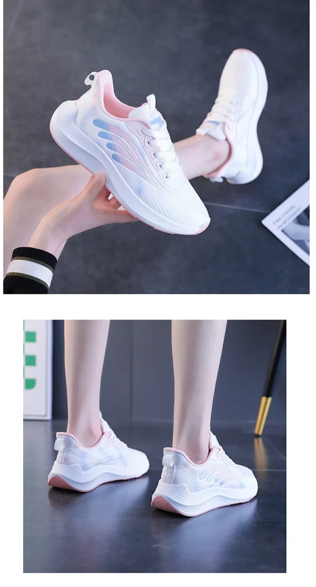 Korean Women's Mesh Lift Summer Sneakers Detail
