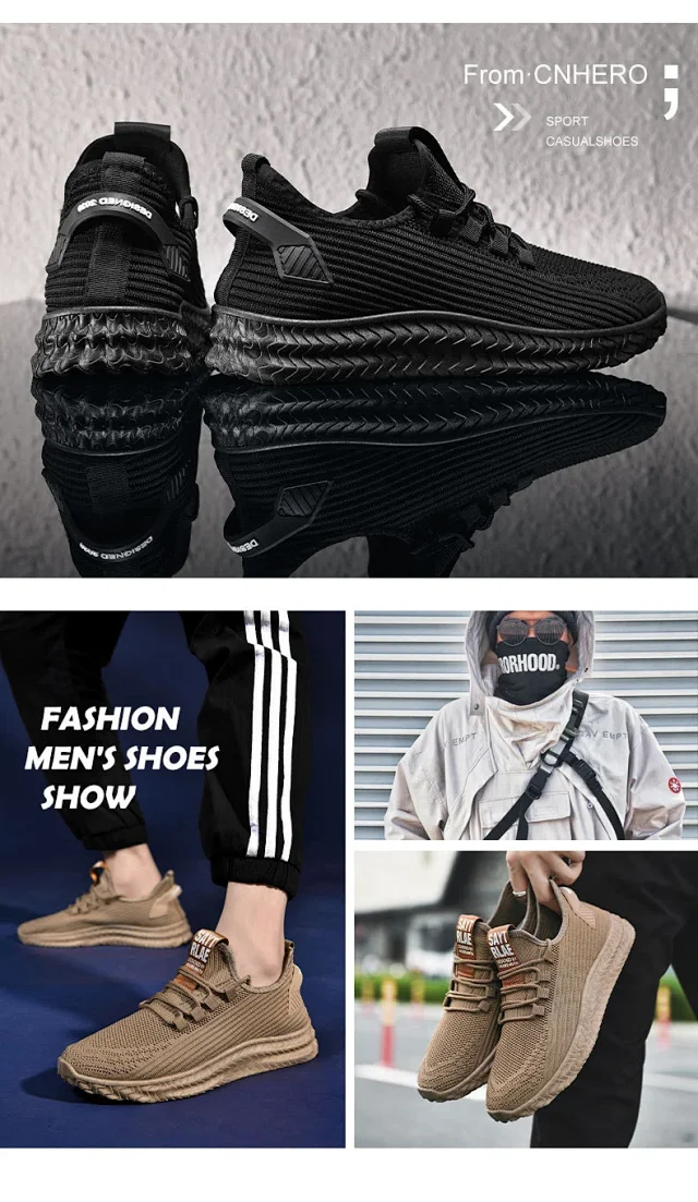 Men's Flyknit Breathable Casual Sneakers 2025 Detail