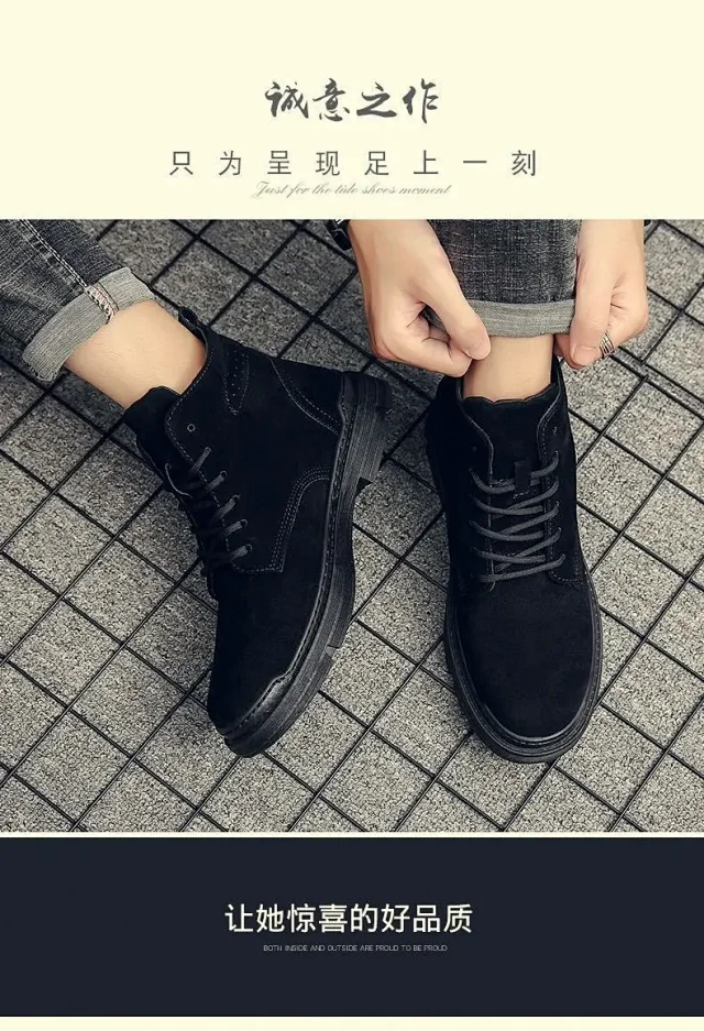Men's British High-top Insulated Martin Boots Detail