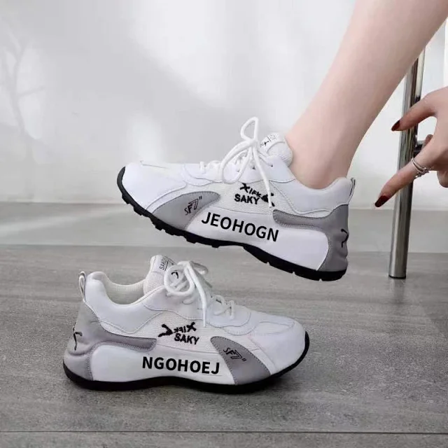 Women's Leather Color-Block Platform Sneakers Detail