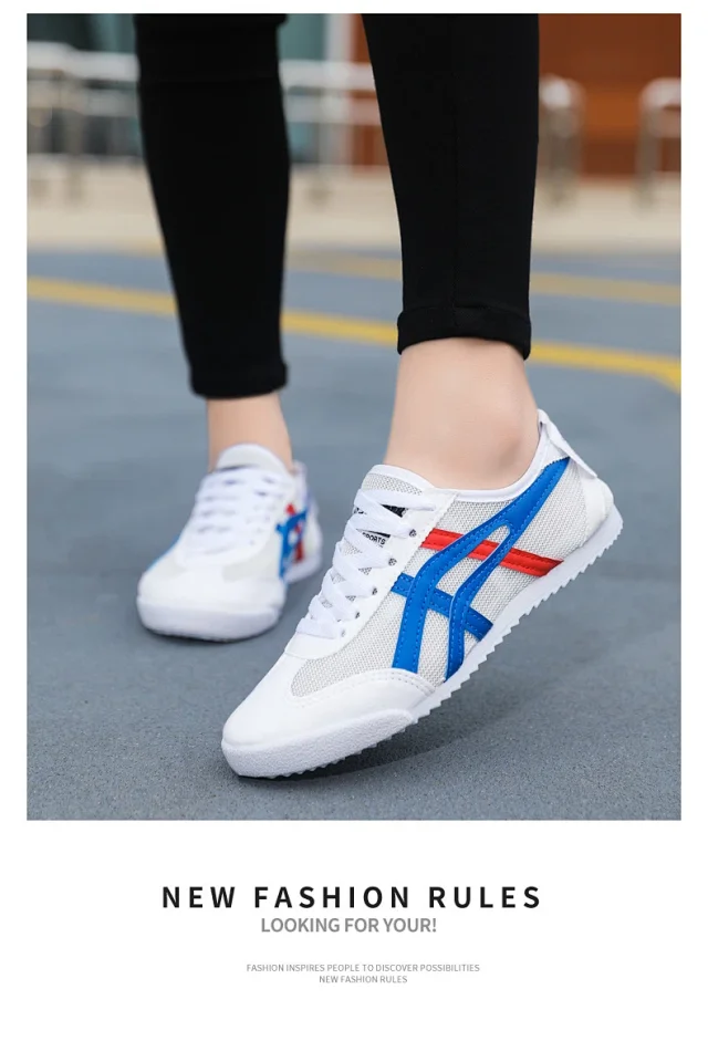 New Unisex White Mesh Sneakers Detail