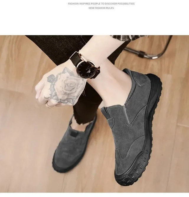 Men's Canvas Slip-On Work Driving Shoes Detail
