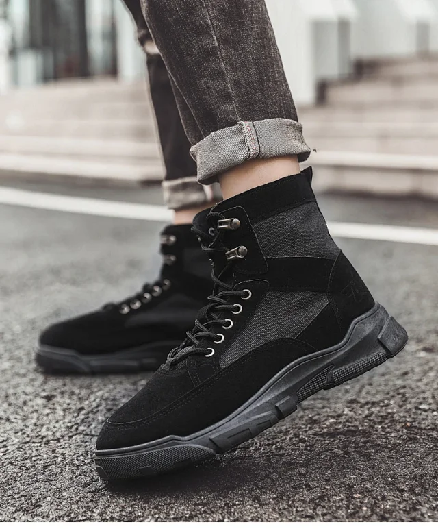 Men's Autumn High-Top Martin Lace-Up Boots Detail