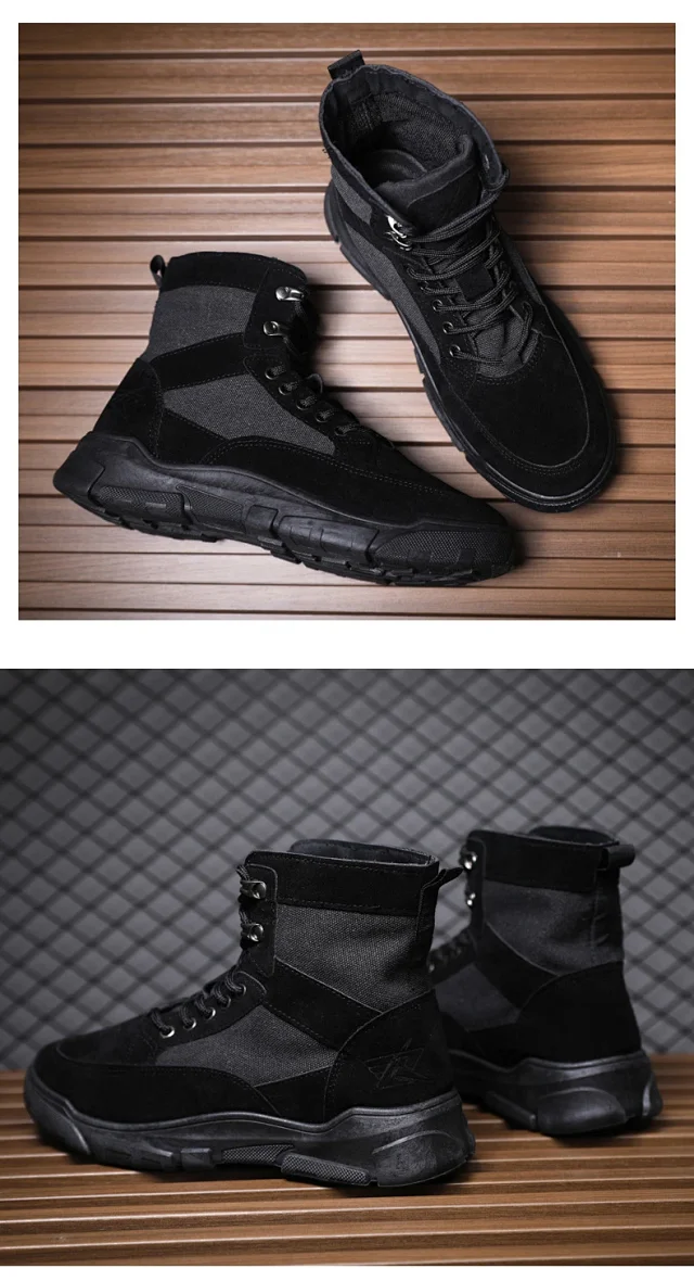 Men's Autumn High-Top Martin Lace-Up Boots Detail