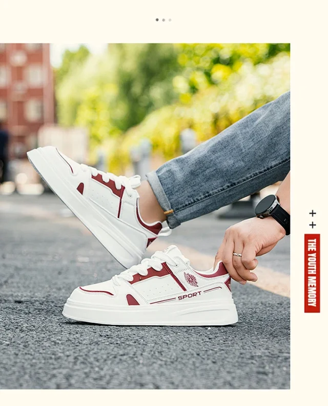 New Fall Unisex Chunky White Sneakers Detail