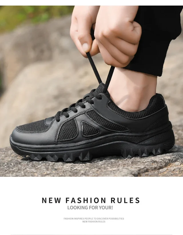 Men's Breathable Hiking Shoes Waterproof Chunky Sole Detail
