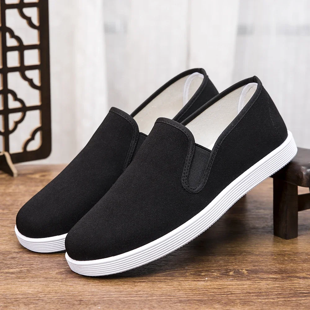 Black Men's Chinese Retro Slip-Ons