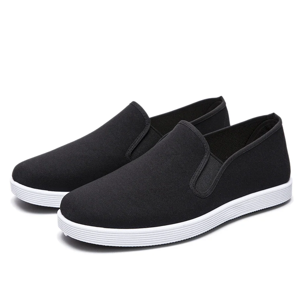 Black Men's Chinese Retro Slip-Ons