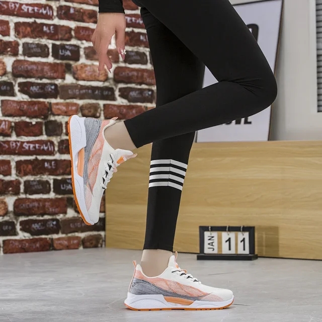Youth Unisex Mesh Breathable Sport White Sneakers Detail