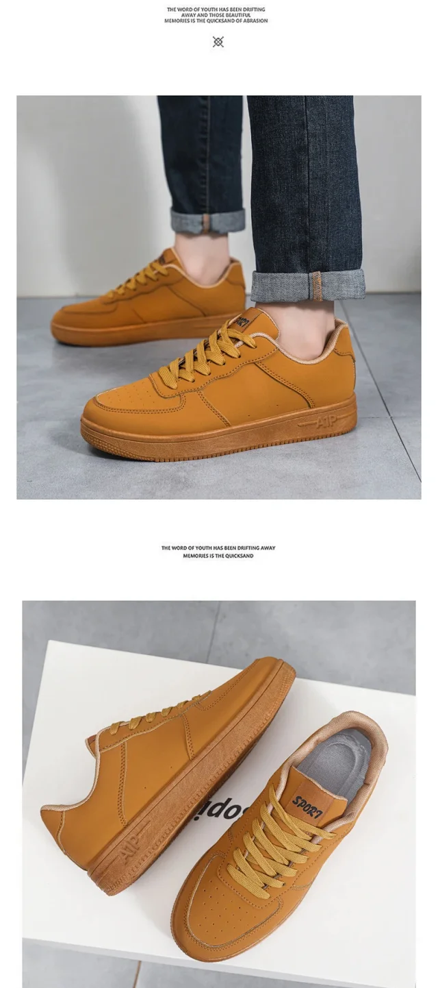 Men's Trendy Air Force Chunky White Sneakers Detail