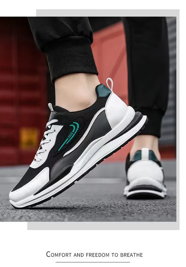 Men's Mesh Sports Sneakers - Breathable Oversize Korean Style Detail