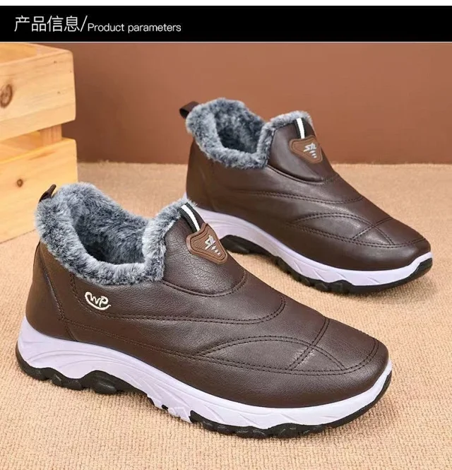 Men's Rabbit Fur Waterproof Slip-On Boots Detail