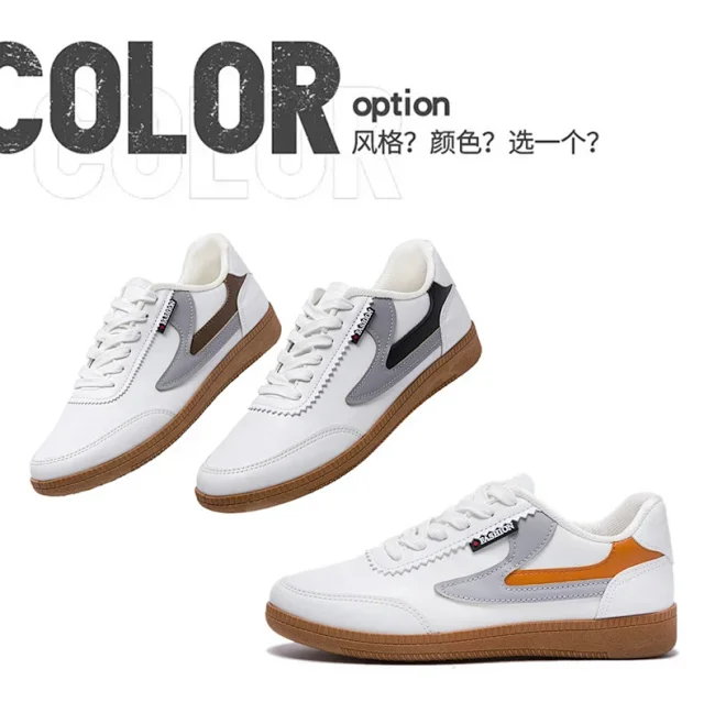 Men's 2025 Leather Sneakers White Canvas Breathable Detail