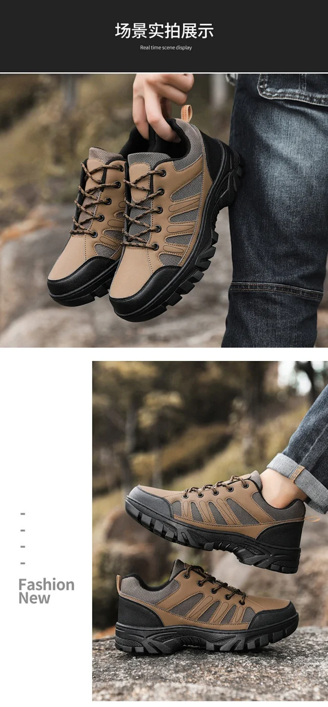 2025 Men's Wide Hiking Shoes Chunky Durable Sneakers Detail