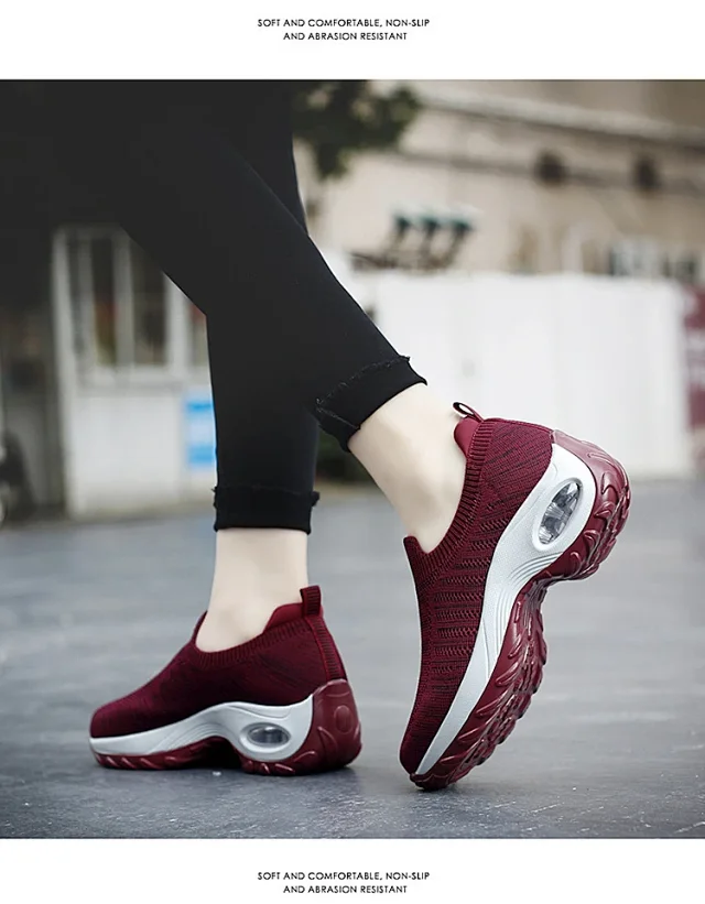 Women's Breathable Mesh Walking Slip-On Air Cushion Plus Size Detail