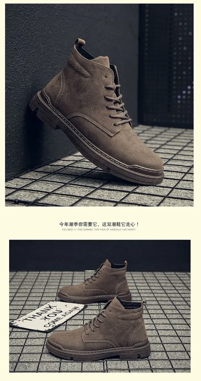 Men's British High-top Insulated Martin Boots Detail