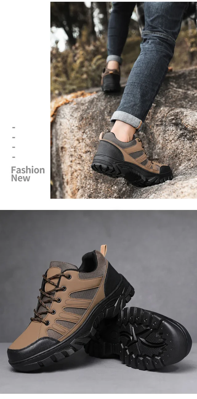 2025 Men's Wide Hiking Shoes Chunky Durable Sneakers Detail