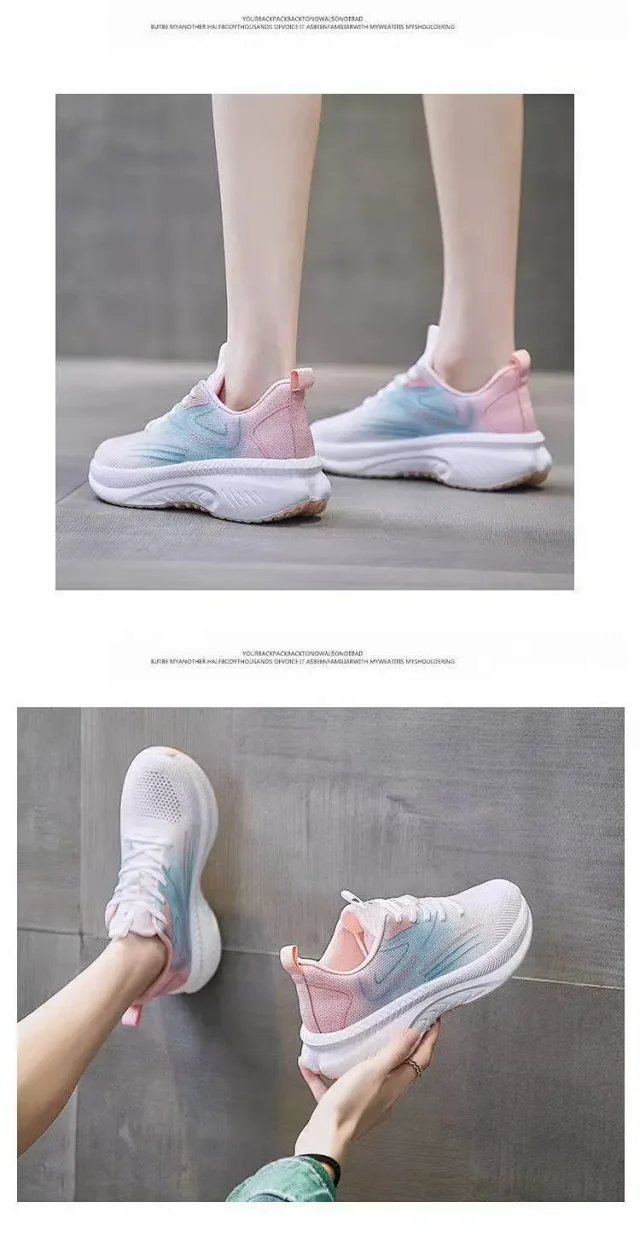 Women's Chunky White Mesh Sneakers Detail