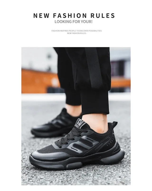 New Men's Thick-Soled Breathable Running Sneakers Detail