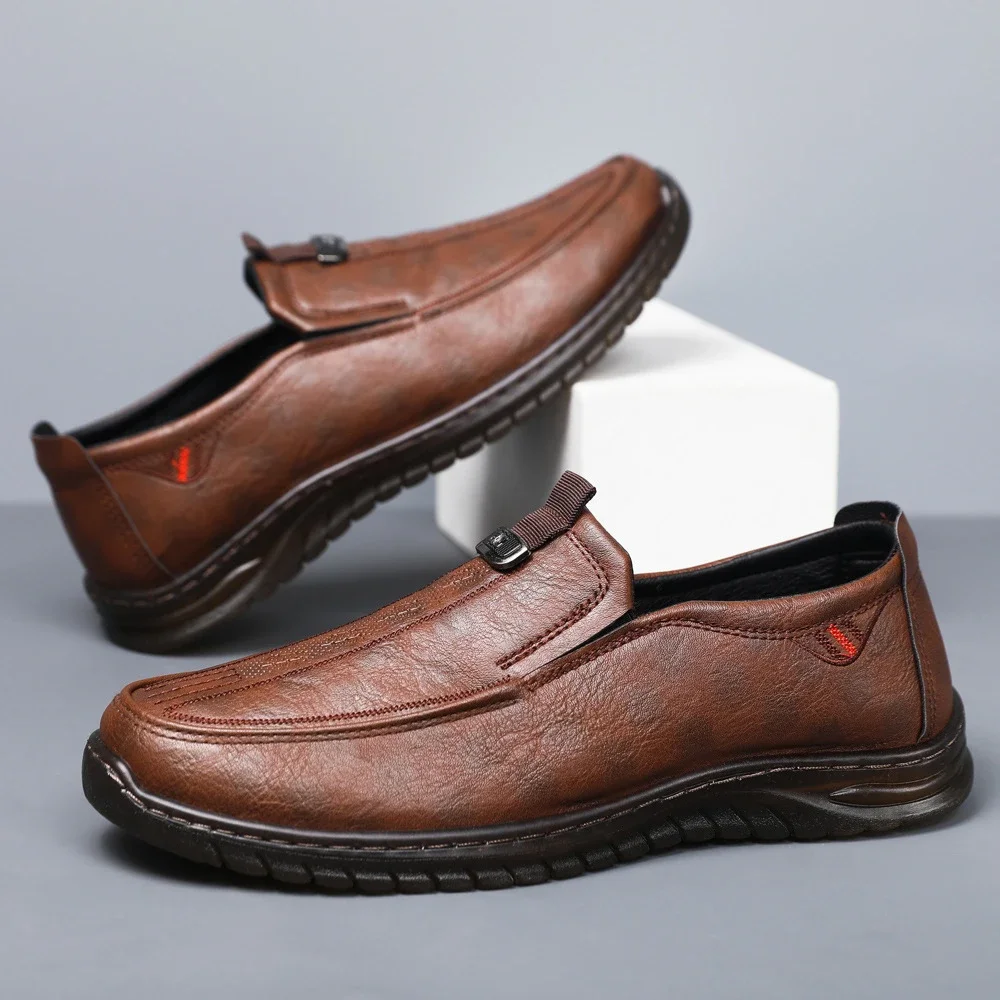 New Men's Slip-On Soft-Sole Leather Shoes