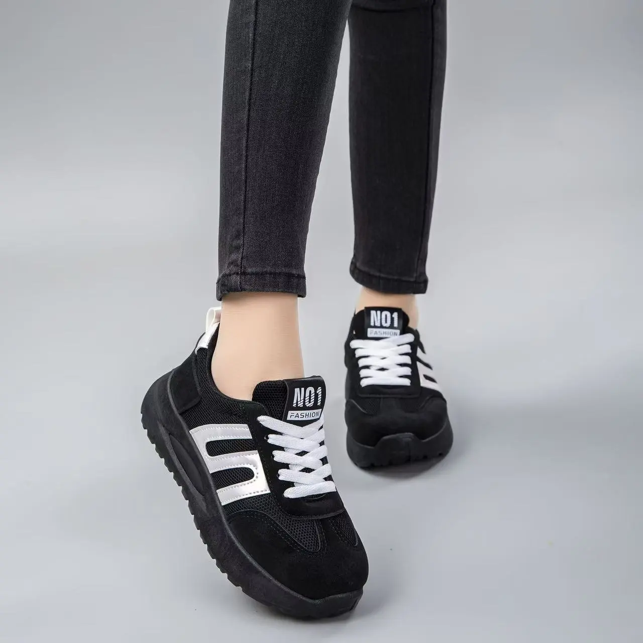 New Fall Women's Platform White Sneakers