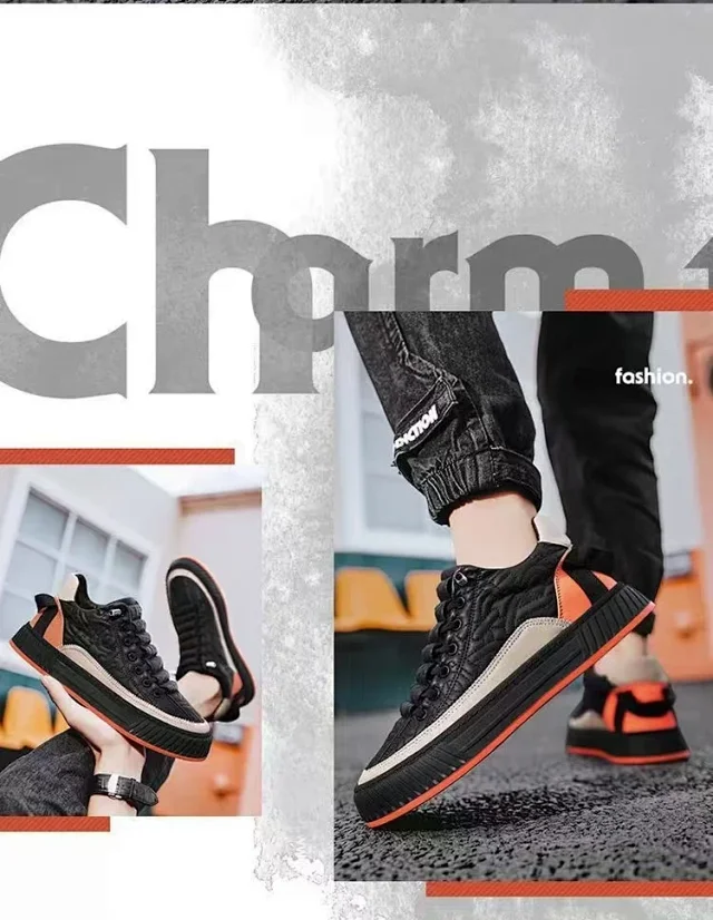 Men's Waterproof Leather Platform Slip-On Sneakers Detail