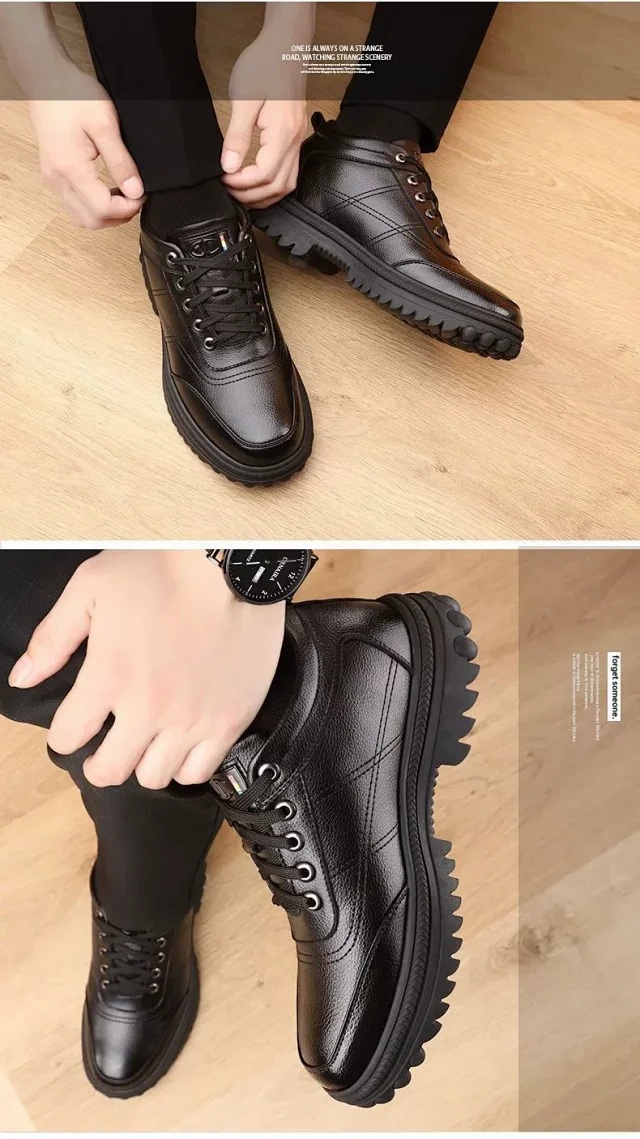 Men's Winter Thermal Plush Martins Boots Detail