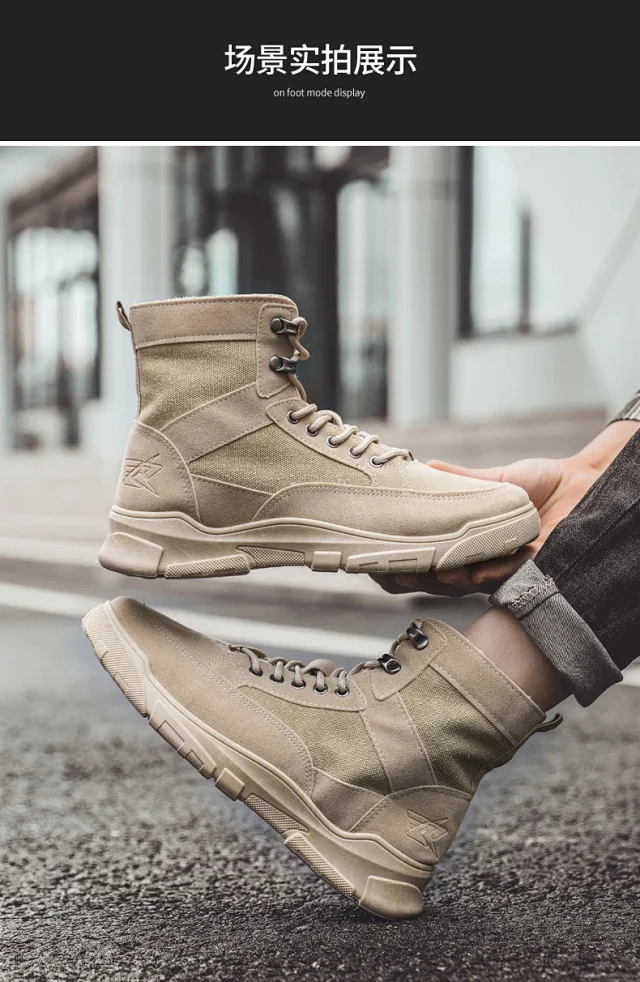 Men's Autumn High-Top Martin Lace-Up Boots Detail