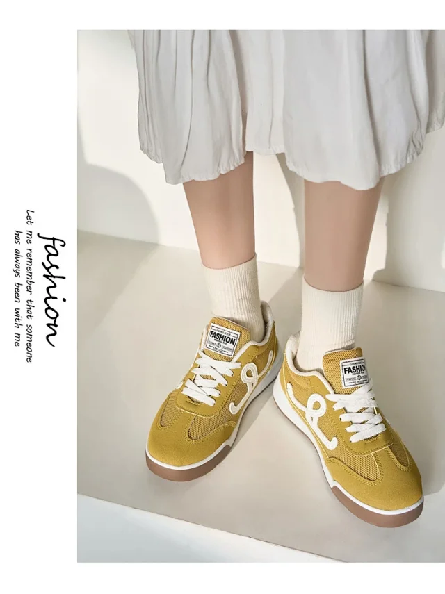 SS25 K-Style Forrest Gump Low-Top White Chunky Sneakers Detail