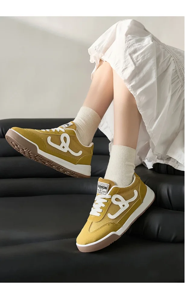 SS25 K-Style Forrest Gump Low-Top White Chunky Sneakers Detail