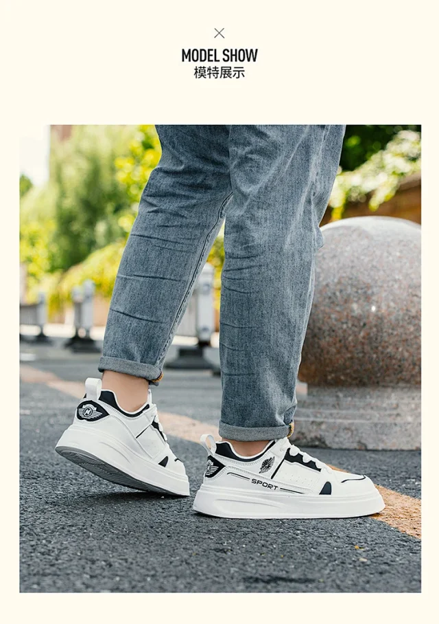 New Fall Unisex Chunky White Sneakers Detail