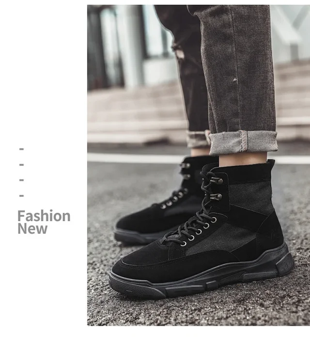 Men's Autumn High-Top Martin Lace-Up Boots Detail