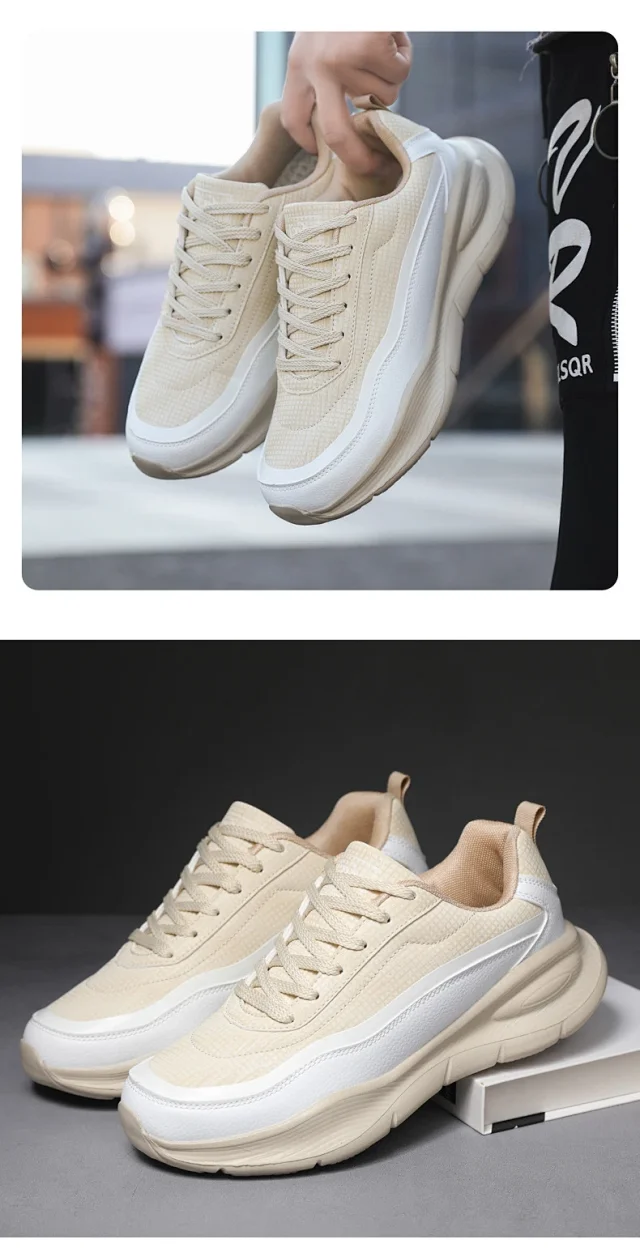 Men's Leather Chunky 2025 Comfort Running Shoes Detail