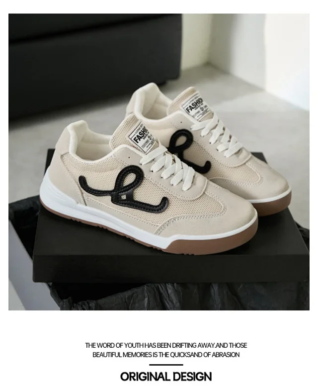 SS25 K-Style Forrest Gump Low-Top White Chunky Sneakers Detail