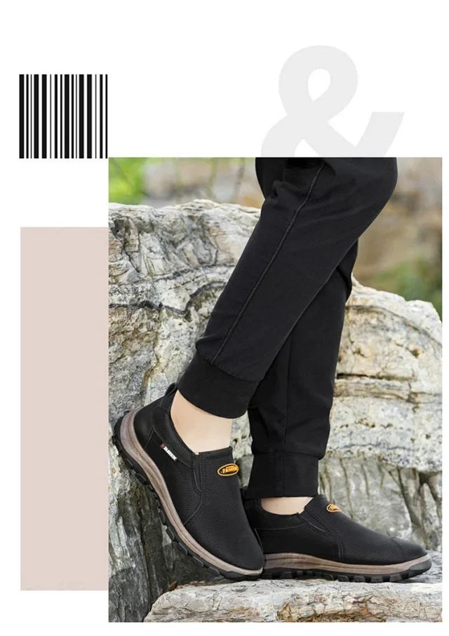 Men's Leather Slip-on Hikers Size 46 Detail