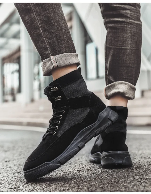 Men's Autumn High-Top Martin Lace-Up Boots Detail