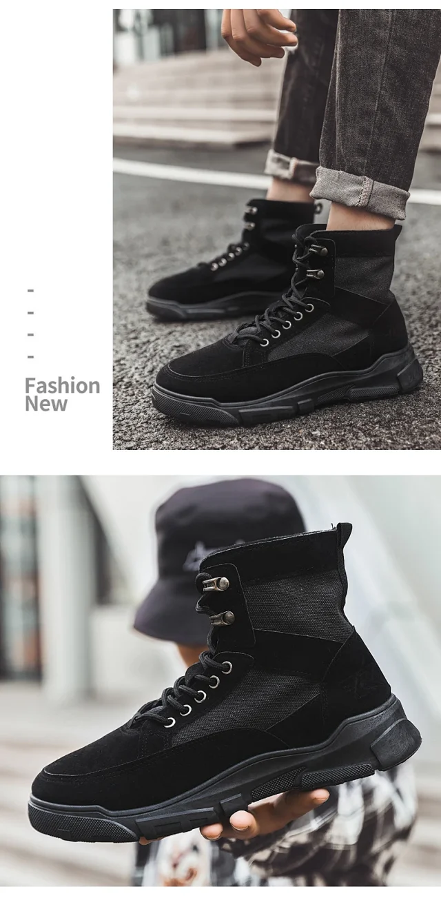 Men's Autumn High-Top Martin Lace-Up Boots Detail