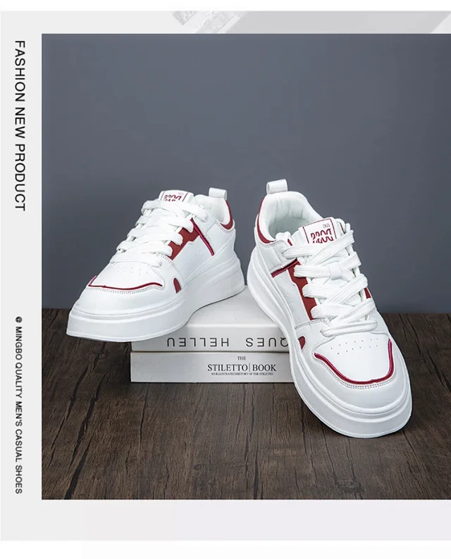 New Fall Unisex Chunky White Sneakers Detail