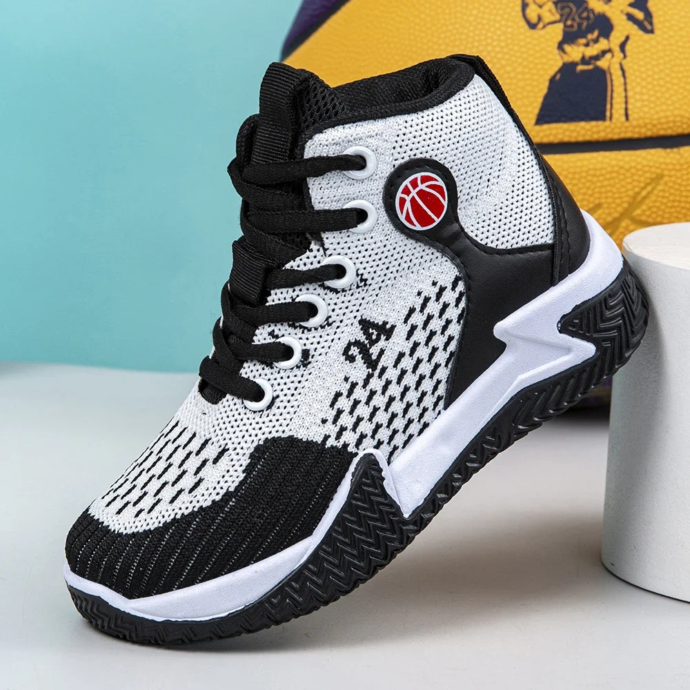 Breathable Knit Boys Basketball Shoes