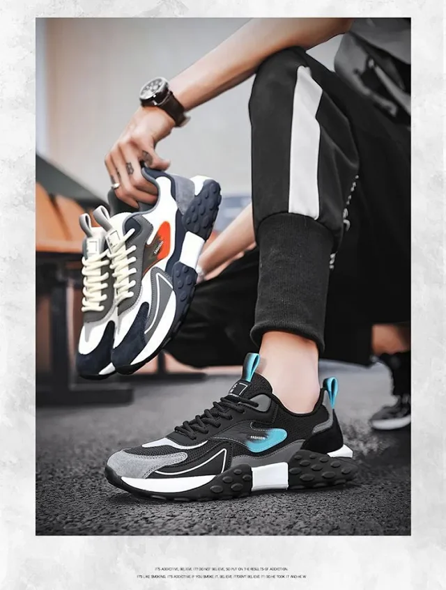 Men's Autumn 2025 Mesh Running Shoes Soft Sole Low-Cut Detail
