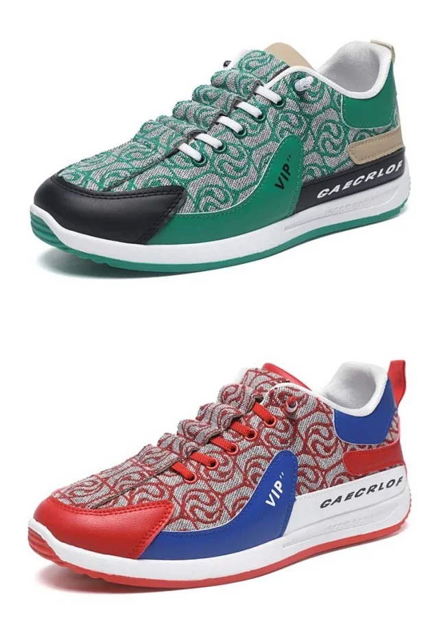 Men's Bear Canvas Viral Comfort Sole Patchwork Sneakers Detail