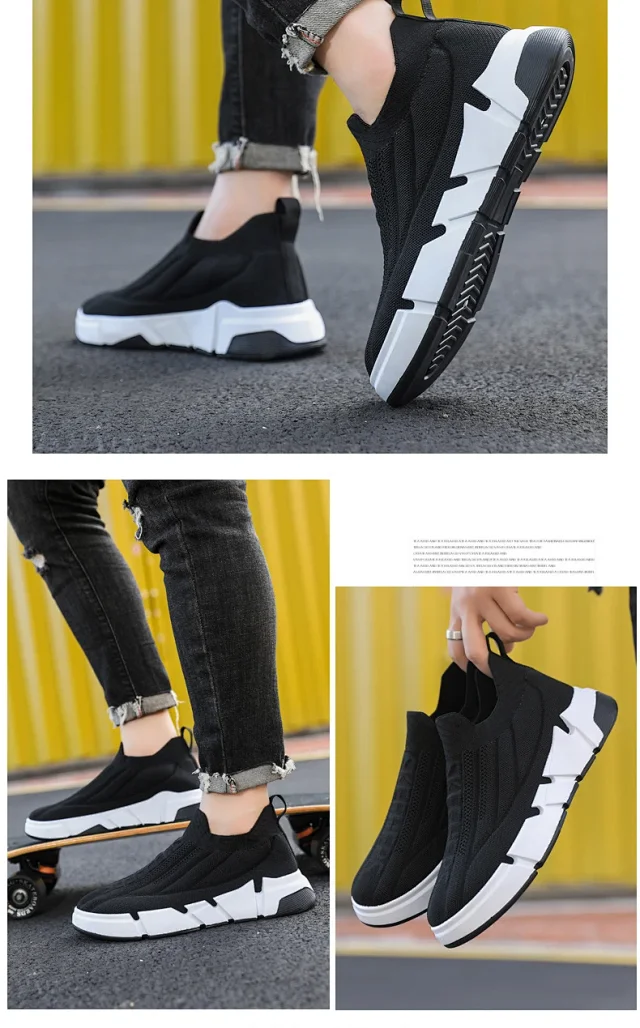 Men's Breathable Knit Slip-On Chunky Dad Shoes Detail