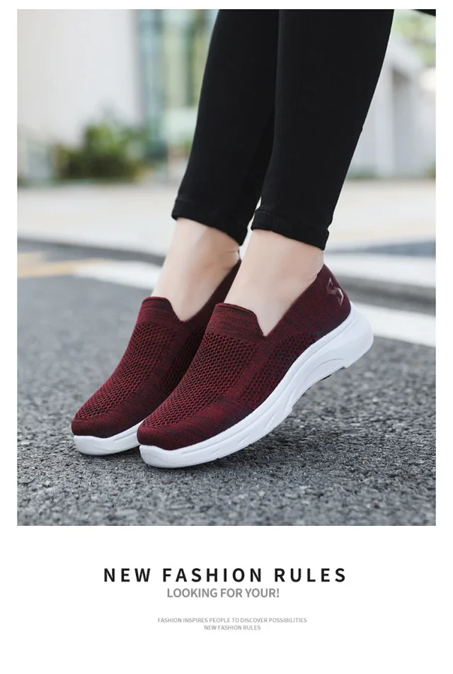 Comfy Summer Breathable Knit Cloth Shoes Detail