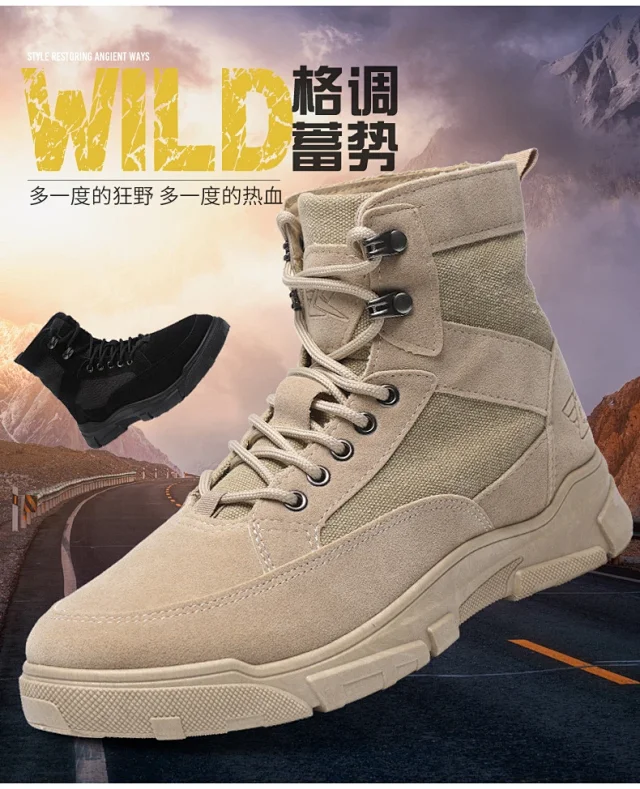 Men's Autumn High-Top Martin Lace-Up Boots Detail