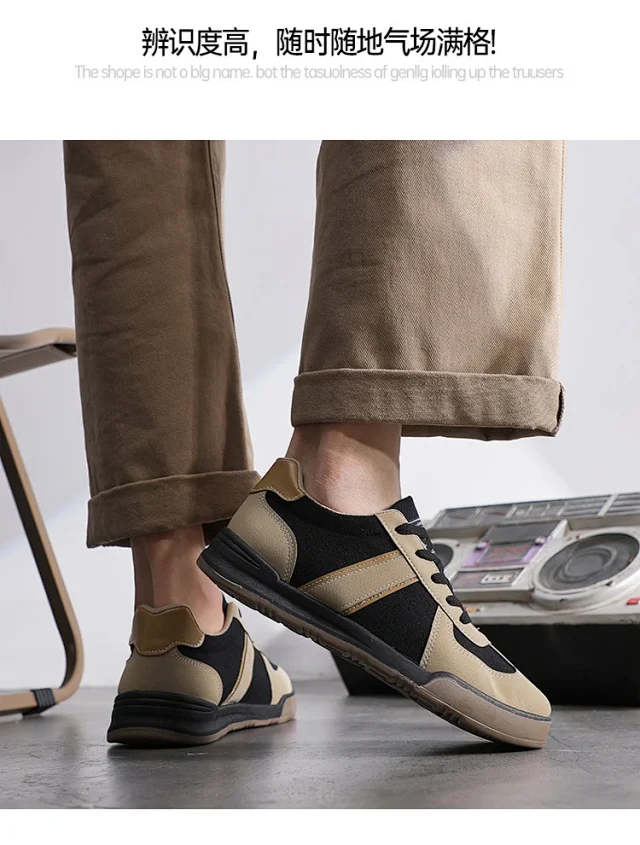 Men's Spring Casual Retro White Sneakers Detail