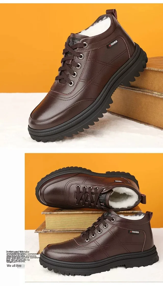Men's Winter Thermal Plush Martins Boots Detail