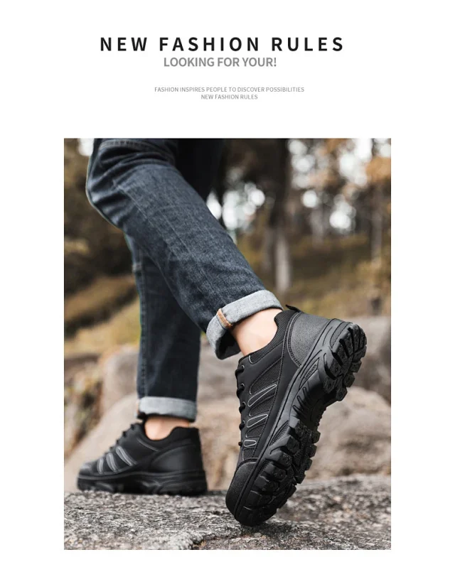 2025 Men's Wide Hiking Shoes Chunky Durable Sneakers Detail