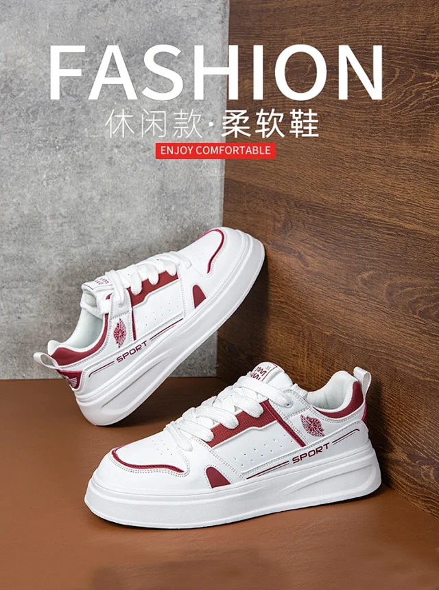 New Fall Unisex Chunky White Sneakers Detail